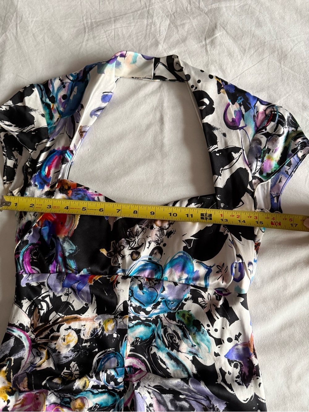 Cache Silk Floral Sheath Dress Size 8 Bodycon Cocktail Party Made in USA - Picture 4 of 10